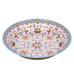 Plato esmaltado estilo japonés Mino Ware con diseño floral redondo para servir café en fiestas - Product Image 5