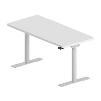 Base de Escritorio Eléctrica Silenciosa de un Solo Motor, Ajustable en Altura, Blanca, Ergonómica, para Espacios de Trabajo Compartidos