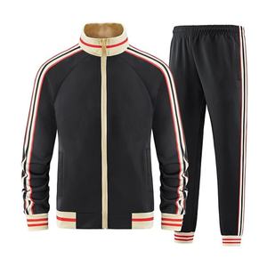 Ensemble de survêtements classiques décontractés pour hommes, veste et pantalon à manches longues avec fermeture éclair intégrale, tenue 2 pièces - Product Image 3