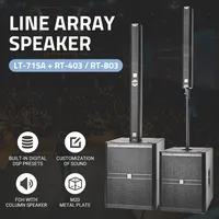 Speaker PA Daya Suara Luar Ruangan Aktif 500/700W Profesional 8 15 Inci Subwoofer Sistem Speaker Line Array Kolom Mini