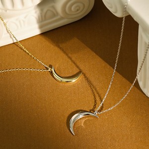 Collana con Luna in Argento Sterling 925 Placcato Oro Rodio, <span class=keywords><strong>Gioielli</strong></span> alla Moda all'Ingrosso - Product Image 1