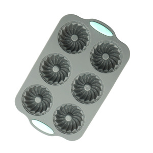 Moules de cuisson en silicone rectangulaires à 6 cavités, sûrs pour les aliments, ensembles de moules à gâteaux, plaque à gâteau chiffon carrée bicolore, pour la cuisson de donuts et de pains - Product Image 3