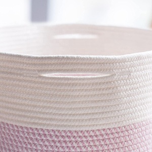 Panier de rangement pliable multi-compartiments en <span class=keywords><strong>corde</strong></span> de coton pour la maison, la cuisine, la salle de bain, la chambre d'enfant et la buanderie - Product Image 6