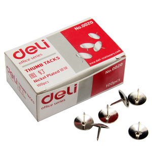 Deli - Tachuelas de Metal con Cabeza Redonda, 100 Unidades, Serie Oficina No.0020 - Product Image 2