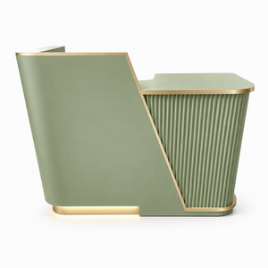 <b>Sage</b> <b>Green</b> Full Salon Furniture Set One Stop Factory Wholesale Barber <b>Chair</b> LED Mirror Shampoo Station Reception Waiting Sofa - Product Image 2