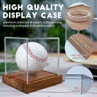 Boîte de présentation carrée en acrylique pour balle de baseball, boîte de présentation anti-poussière en plexiglas transparent pour une seule balle