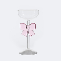 Verre à vin rouge unique en cristal avec nœud pour fêtes, mariages, Saint-Valentin, bars, décoration de table, accessoires pour le vin