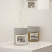 Diffuseur d'arômes de qualité commerciale, non toxique, en verre de luxe avec couvercle en bois, diffuseur à bâtonnets longue durée pour éliminer les odeurs