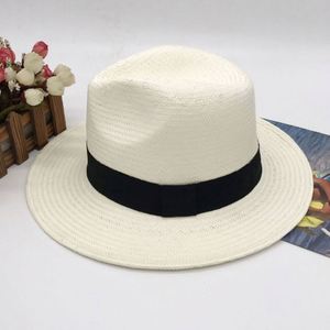 Paper <b>Straw</b> Wide Brim <b>Fedora</b> Hat High Quality Panama Hat Summer Women Men Sun Hat - Product Image 5