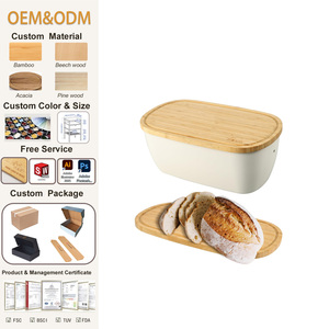 Contenedor de pan de fibra de bambú de estilo moderno con tapa reutilizable Caja de almacenamiento de cocina elegante para ocasiones de fiesta - Product Image 1