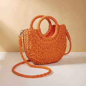 2024 Hot Sale <b>Paper</b> <b>Straw</b> Beach Bag Small Size Beach Shoulder Bag <b>Straw</b> Bag J0206 - Product Image 5