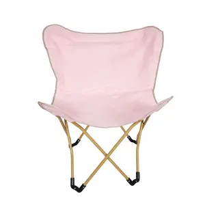 Hitree cadeira de acampamento dobrável para ambientes internos e externos, alta qualidade, borboleta rosa para caminhadas ao ar livre, praia, viagens com bolsa de transporte