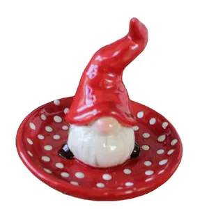 Anello nano in ceramica rossa personalizzato piatto in porcellana portachiavi portachiavi decorazione per la casa