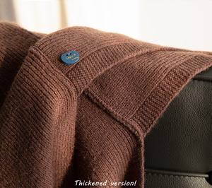 شال نسائي شتوي من الكشمينة مع وشاح مطبوع بنقط مخطط وقبعة للحياكة وشاح هدية أوشحة بغطاء رأس-قسم للكبار - Product Image 4