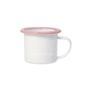 6 onzas. Taza de esmalte en blanco de sublimación con taza de esmalte personalizada de borde coloreado - Product Image 6