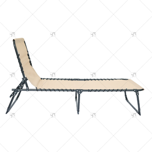 سرير قابل للطي محمول وعصري للاستخدام الخارجي، كرسي استرخاء مريح من الفولاذ للشاطئ والتخييم والنزهات وحمامات السباحة - Product Image 3