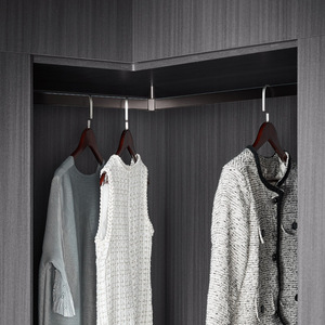 Aluminum Alloy <b>Wardrobe</b> Clothes Rack Thickened Crossbar Ceiling Mount Single Bar Non Detachable Flange Base - Product Image 2