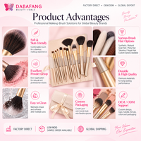 12 Buah Set Kuas Makeup Warna Pink untuk Foundation Concealer Blush Eyeshadow Powder Alat Kecantikan Perjalanan