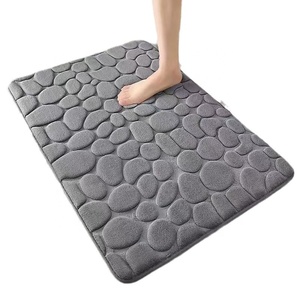 FIGOO - <span class=keywords><strong>Tapis</strong></span> <span class=keywords><strong>de</strong></span> bain moderne en mousse à mémoire <span class=keywords><strong>de</strong></span> forme, séchage rapide, super absorbant, <span class=keywords><strong>antidérapant</strong></span>, effet pierre, <span class=keywords><strong>pour</strong></span> la maison - Vente chaude - Product Image 1