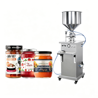 Petite machine de remplissage verticale pour liquides épais, confiture, pâte, beurre de cacahuète, miel, sauce, remplissage de bouteilles