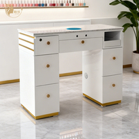 Table de manucure double avec aspirateur intégré, poste de travail commercial pour ongles, ensemble de mobilier de salon pour instituts de beauté et spas