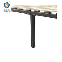 Cadre de lit double king size en fer KD à lattes, design moderne, pour adultes