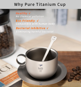 Juego de Café de Titanio Puro Premium 3 en 1, Ligero, Resistente a las Bacterias y que Conserva el Calor, para Oficina y Hogar - Product Image 6