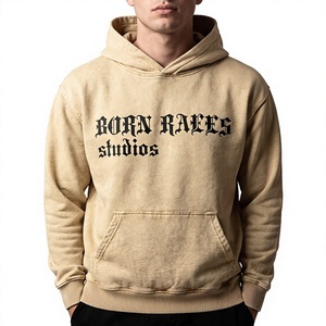 Custom Mens Vintage Washed Pullover <b>Hoodie</b> Oversized Streetwear <b>Gothic</b> Letter Print Heavyweight Cotton Hooded Sweatshirt - Product Image 1