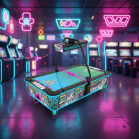 Table de hockey sur air d'arcade avec distributeur de tickets - Machine de jeu de hockey sur air à monnayeur pour 2 joueurs