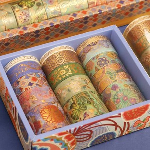 Floral Gold Foil Washi Tape 2M Kraft <b>Paper</b> Core 1 In Office DIY Decoration Blooming Flowers <b>Pattern</b> - Product Image 3