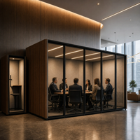 Cabine de réunion insonorisée en aluminium, mobile et acoustique, pour bureau, hôtel, école, utilisation en conférence
