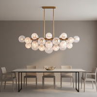 Suspension moléculaire moderne Jingshi Lighting en or, avec globes en verre givré effet craquelé, élégante décoration pour salle à manger
