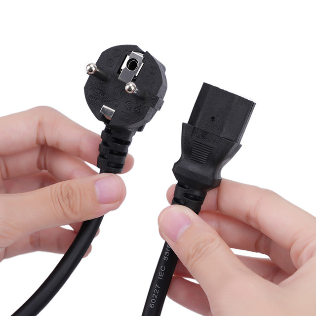 Customized Length Plug Schuko C13 Power Supply Cable 16A Rated for PC Computer Monitor Epson for HP Printer TV Outdoor