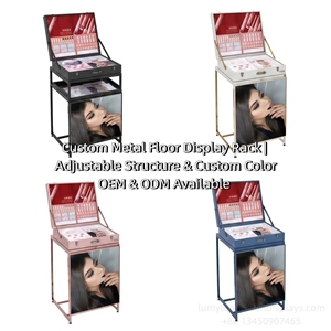 Black Metal Frame Floor Display Rack Combined Makeup Sample Tester Display Counter - Product Image 5