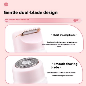 Rasoir électrique 2-en-1 pour <span class=keywords><strong>femme</strong></span>, tondeuse bikini à double tête, étanche IPX6, épilateur corporel complet et des aisselles, rechargeable - Product Image 5