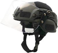 Casque tactique VANDA MICH 2000 ACH avec visière transparente, rail latéral NVG, matériau PE, sangle rembourrée