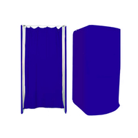 Vestiaire portable en tissu pliant avec rideaux Design moderne pour les magasins de détail et les magasins de vêtements