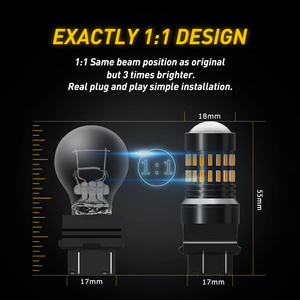 AUXITO 3157 Amber Yellow LED <b>Bulbs</b> 4014SMD Beads Lights Turn Signal Lamps - Product Image 2
