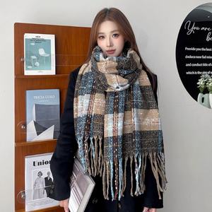 2025 סתיו חורף שמיים כוכבים צעיף ארוך לנשים פוליאסטר קשמיר שיפוע מרקם כוכב שיפוע קוריאני סִגְנוֹן עדין - Product Image 4