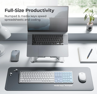 Clavier et souris sans fil IClever GK08 Blanc Ergonomique Silencieux Conception pleine taille avec connexion stable pour ordinateur/tablette/Mac
