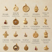 A3021 Fashion Hot Cute Stainless Steel Charm 18k Gold Plated Eye Cross Moon Charm Necklace Pendant untuk Pembuatan Perhiasan