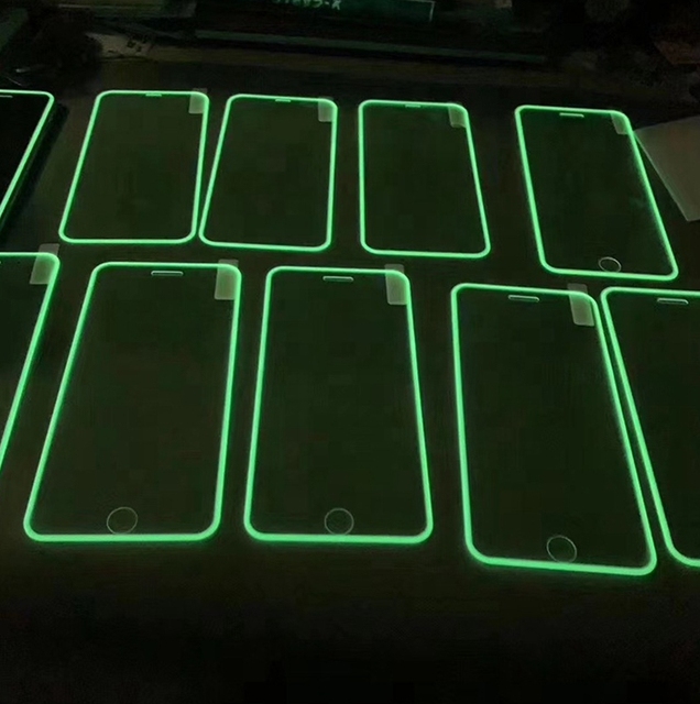 Customizable Fluorescent Multiple Color 9H Tempered Glass Luminous Screen Protectors Film for iPhone 12 13 14 15 16 17 Pro Max