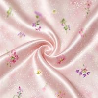 Services professionnels : Tissu en polyester satiné imprimé numériquement, motif floral personnalisé, pour vêtements