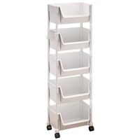 Étagère de rangement multi-usages pour la cuisine à domicile, en plastique, 5 niveaux, non pliable, chariot mobile sur pied pour le stockage des aliments et des légumes