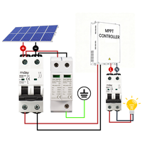 Dispositivo de Protección Contra Sobretensiones Mday MLN40 Solar SPD DC 2P 1000V 40kA T2 para Protección Contra Rayos y Equipos Electrónicos