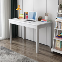 Bureau en bois massif de style nordique minimaliste, couleur naturelle, bureau de travail pour la maison, avec tiroir, table de travail pour ordinateur portable, table d'étude