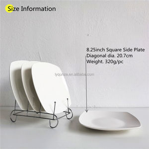 Plato De Porcelana Blanca Vajillas De Porcelana Cuadrada Platos Cuadrados - Product Image 2