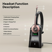 Headset Kantor Peredam Kebisingan Nirkabel BT-783C Laris Manis Dengan Fungsi ENC, Basis Pengisian Daya Standar