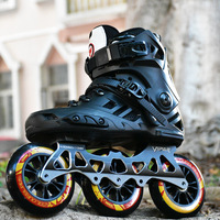Patins à roulettes à grande roue pour hommes adultes, professionnels, de course, à trois roues, coque en PVC, freestyle