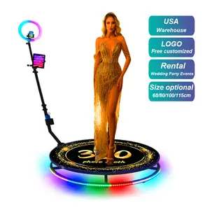 셀카 360 스피너 플랫폼 파티 공급 Photobooth 자동 회전 금속 매직 지능형 작동 360 사진 부스